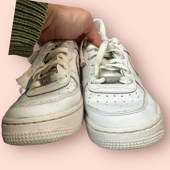 Nike Air Force One Shoes Womens Size 7 or youth size 5.5 white sneakers